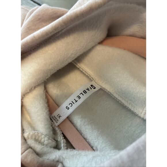 Fabletics Zaylee Fleece Pink Taupe Funnel Neck Hoodie Sz 1X Long Line Neutral - Picture 7 of 8